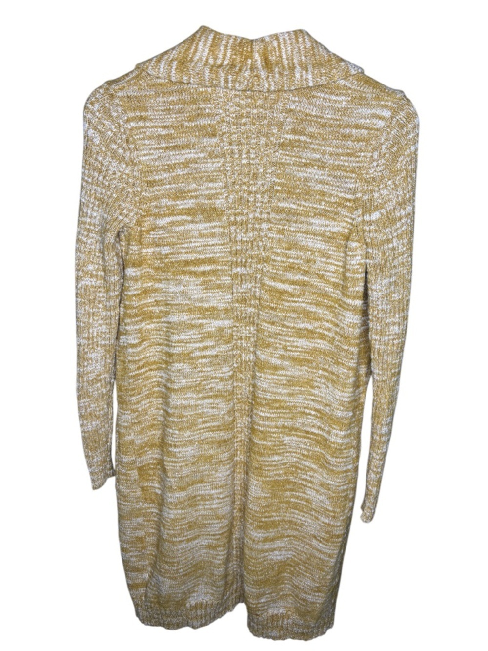 Anthropologie | Mustard Marled Cardigan Sweater | Open Front | Pockets | Size S - Picture 6 of 6